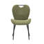Ensemble de 4 chaises de salle à manger en tissu vert olive avec poignée intégrée. Structure en métal noir, pieds réglables. Chaises de salle à manger à domicile avec coussin confortable extra-large, polyvalent pour un usage d'étude ou de coiffeuse.