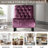 Modern Purple Velvet Chair With Piped Edge And Buttoned Cushion For Living Room Dressing - Elegant Design Upholstered Armless Foam Filled Tapered Rubber Wood Legs Office Easy To Install