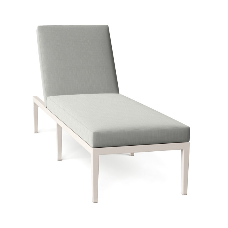 Elegante 78" Long Reclining Single Chaise with Cushions, No Welt, Natural White, Elegante #97 Midnight