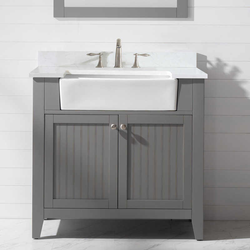 Ensemble de meuble-lavabo simple 35 po, Gris