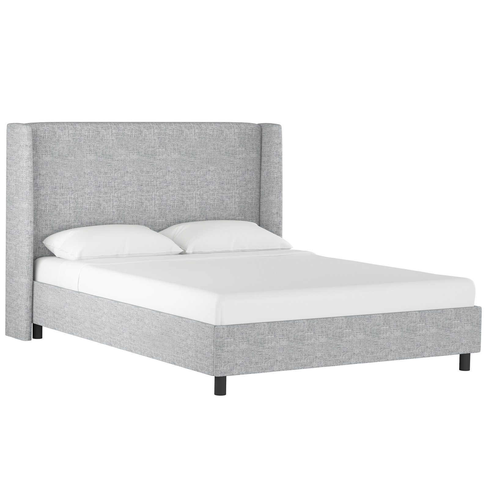 Tilly Linen Upholstered Wingback Bed, King, Zuma Pumice Textured Linen