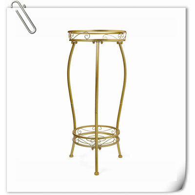 Support à plante pour l'intérieur et l'extérieur (grands supports pour plantes stables en métal antirouille) Support à plantes à 2 niveaux pour support à plantes à 2 niveaux 27,1 pouces