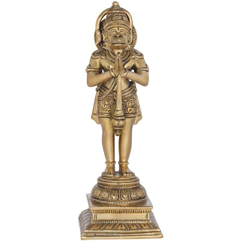 Statue en laiton de 10 po Hanuman