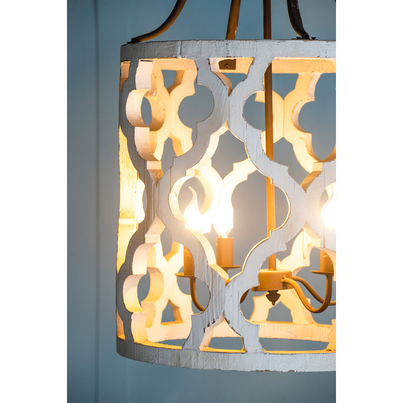 Lustre 4 lumières Jolette, bois