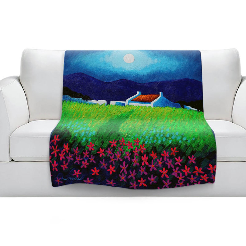 Couverture sherpa douce moonlight fleurs, l 51 po x L 60 po