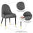 5-Piece Dining Table Set, 47" Round Tempered Glass Table, Sculptural Stainless Steel Base & 4 Upholstered Faux Leather Chairs-2052842526-2052842531-2052842533