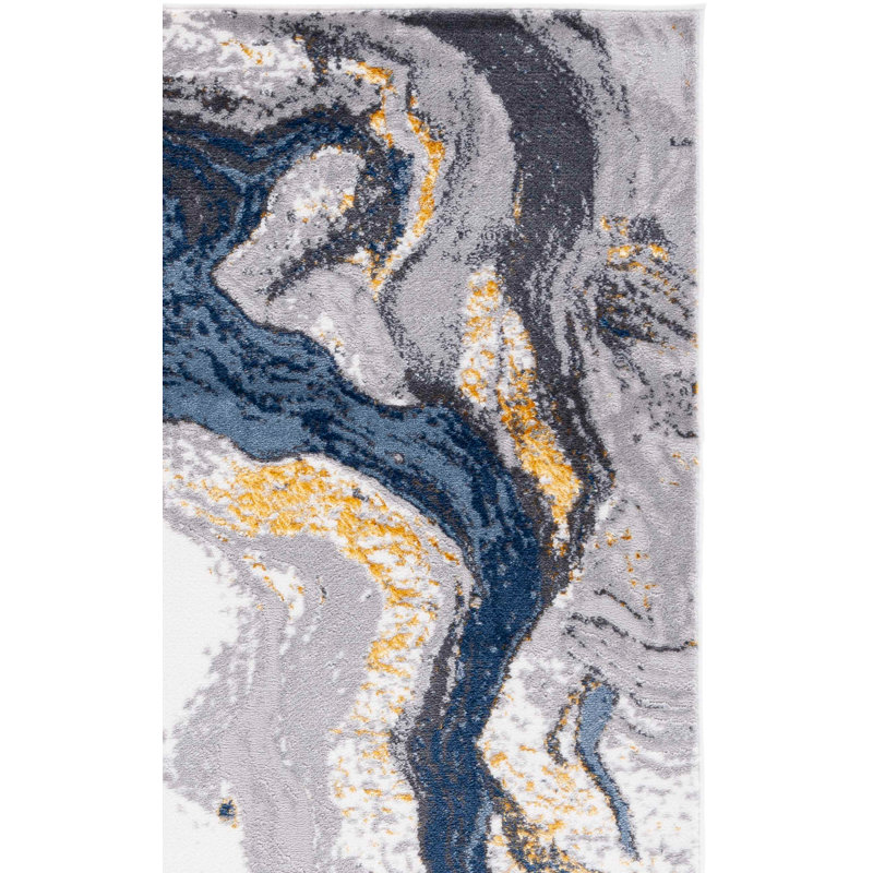 Tapis abstrait Luigia Performance Performance, Carré 6 pi 7 po