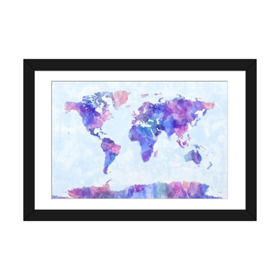 «Map of The World Paint Splash V» par Michael Tompsett, impression sur toile