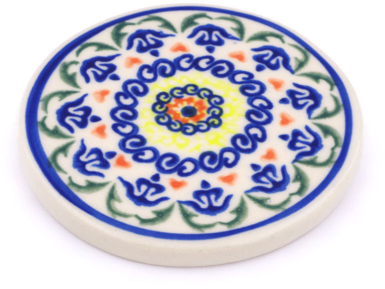 Hearts Around Hearts Stoneware Round Coaster