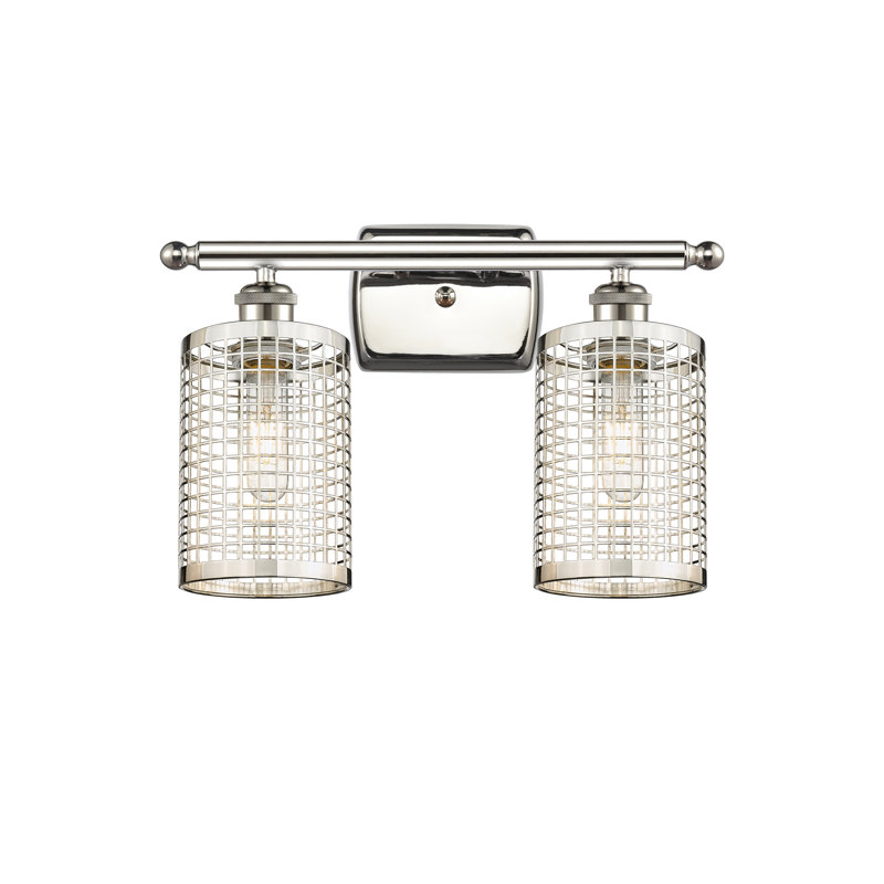 Éclairage pour meuble-lavabo à 2 lumières Jerine, Nickel poli