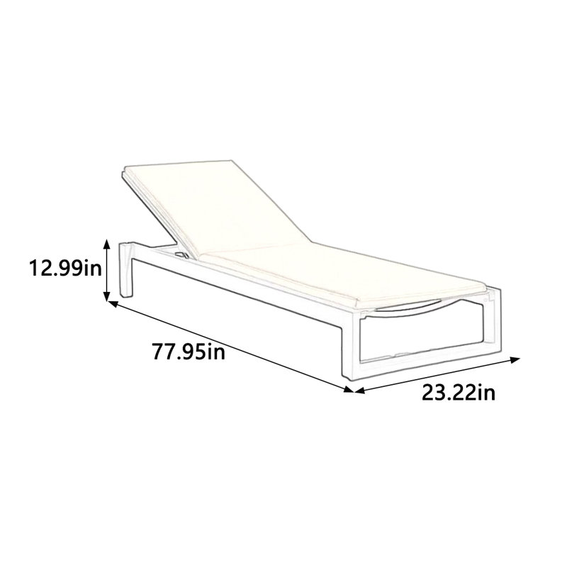 Chaise longue d'extérieur en bois Latroyia, Noir
