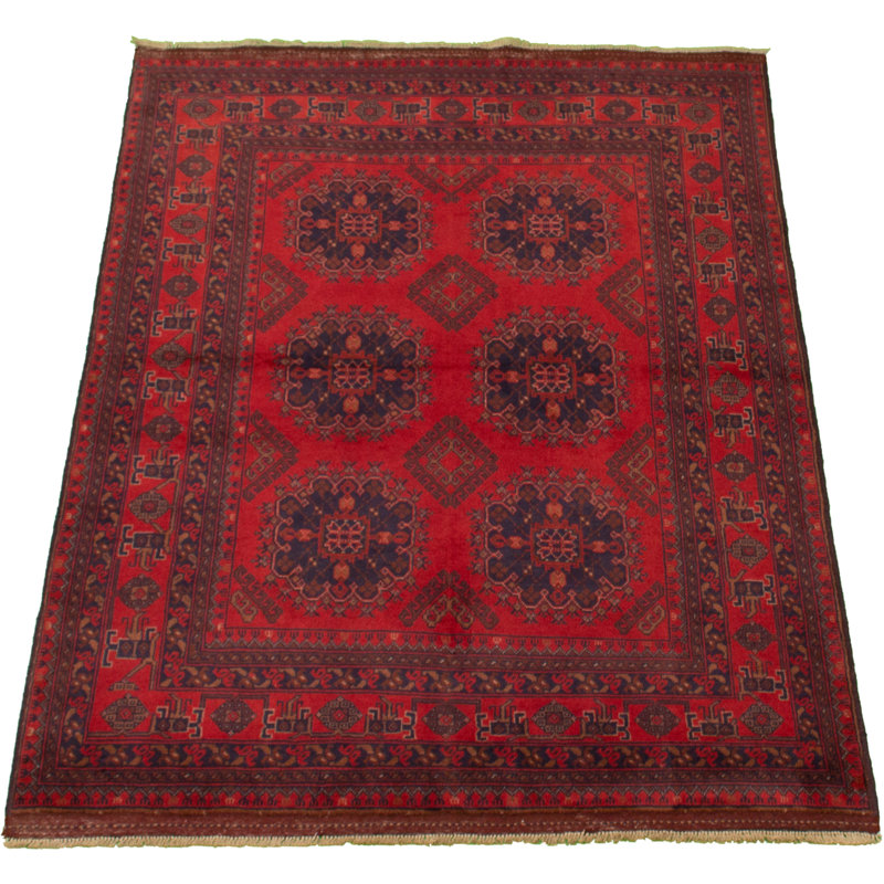 Tapis de zone en laine 5 pi x 6 pi 4 po noué la 2010s one-of-kind-the main esari turque Allaina