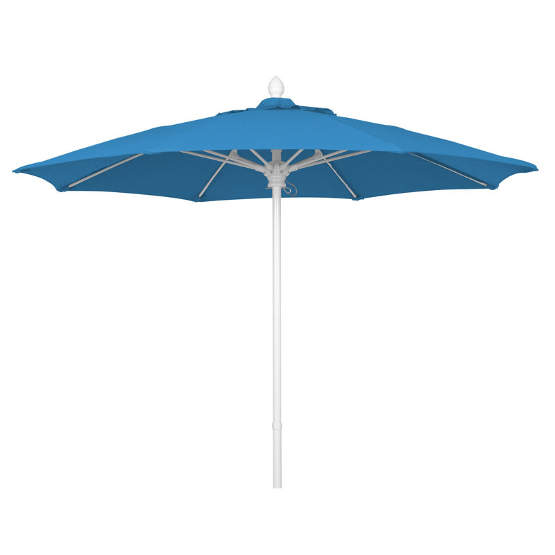Parasol de marché 7,5 pi Prestige, Noir, Sunbrella® bleu ciel