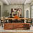 The Novogratz Polyester Geometric Living Room Framed Wall Art with Tan Layered Arches