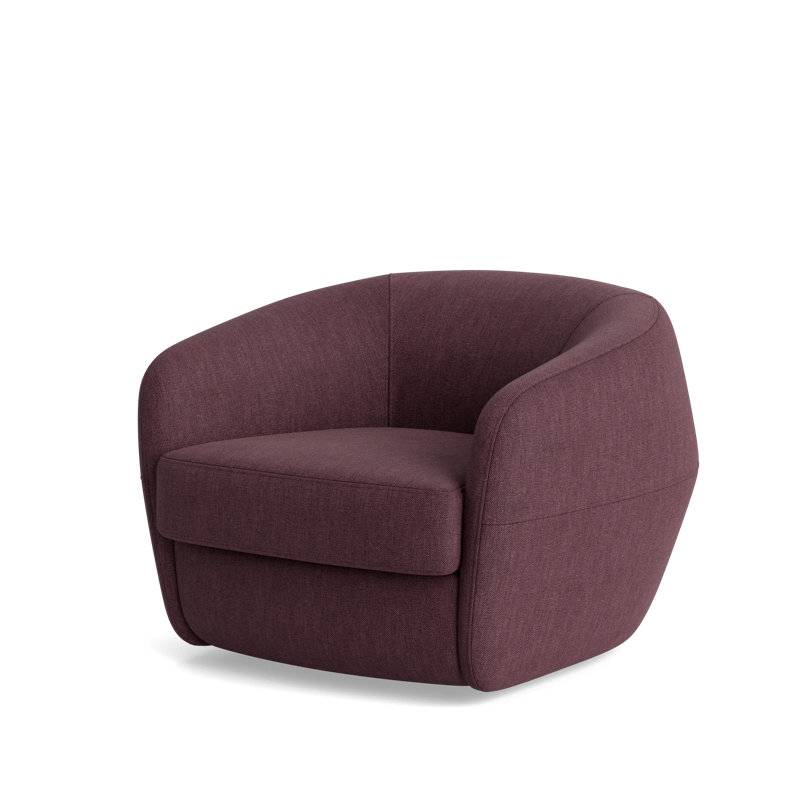 Elaine Swivel Chair, Performance Weave - Aubergine