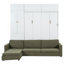 Grand lit escamotable mural avec canapé et tablettes, conception compacte pour une vie compacte-1472810510