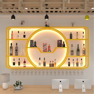 Creative round corner wall mounted wine rack by L Wall-hanging Wine Rhythm