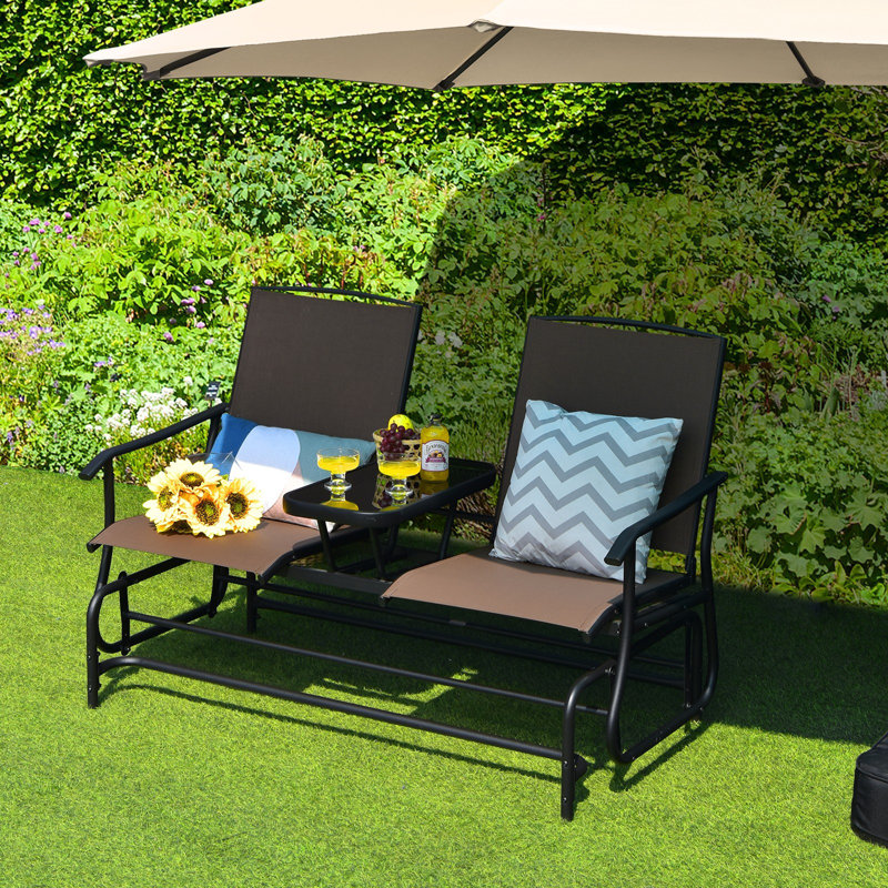 Banc oscillant pour 2 personnes Auyeung, Brun