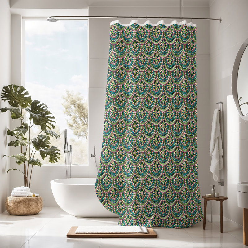 Abstract Shower Curtain, 93" H x 70" W