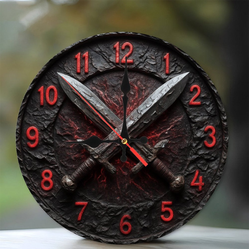 Horloge épée croisée, chiffres rouges