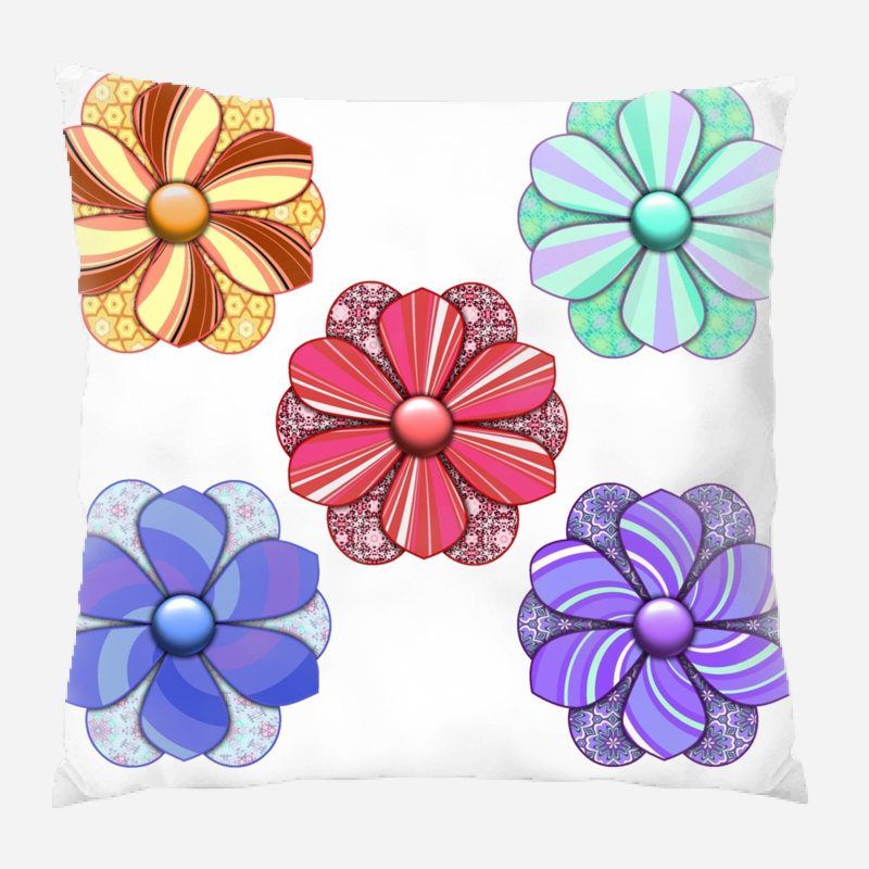 Floral Microsuede Reversible Throw Pillow