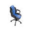 Chaise de bureau de jeu avec siège rembourré confortable, similicuir noir et bleu, cinq roulettes et hauteur réglable pour un travail de couleur moderne,
