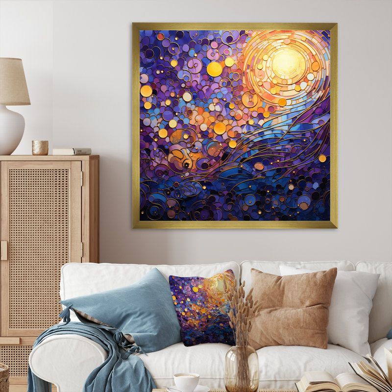 Mystic Mosaic I - impression, Encadrement doré, H 36 po x l 36 po x P 1,5 po