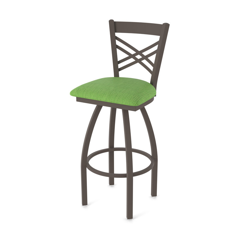 Catalina 36" Swivel Bar Stool, Bronze, Fabric-Graph Parrot
