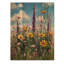 Fleurs sauvages dans des tons pastels impressionnistes I - décoration murale en bois de fleurs sauvages - sur bois de pin naturel-2081447601