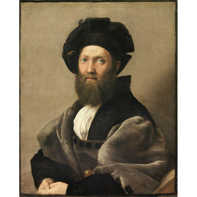 «Red Barrel Studio®», reproduction d'art sur toile tendue par Raphael Gallery: Portrait de Baldassare Castiglione