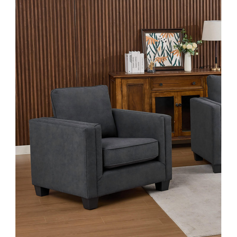 Grise Upholstered Chair, Dark Gray