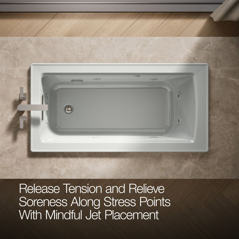 Archer 60" x 30" Drop-in Whirlpool, Ice Grey