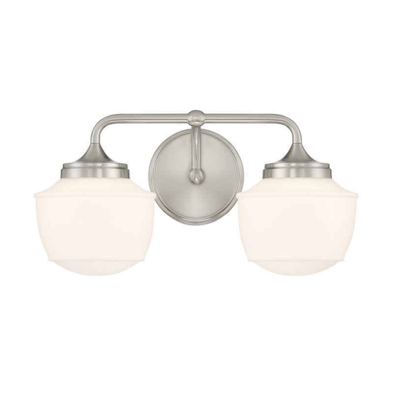 Meuble-lavabo 2 lumières Winston Porter Zavion, Nickel brossé