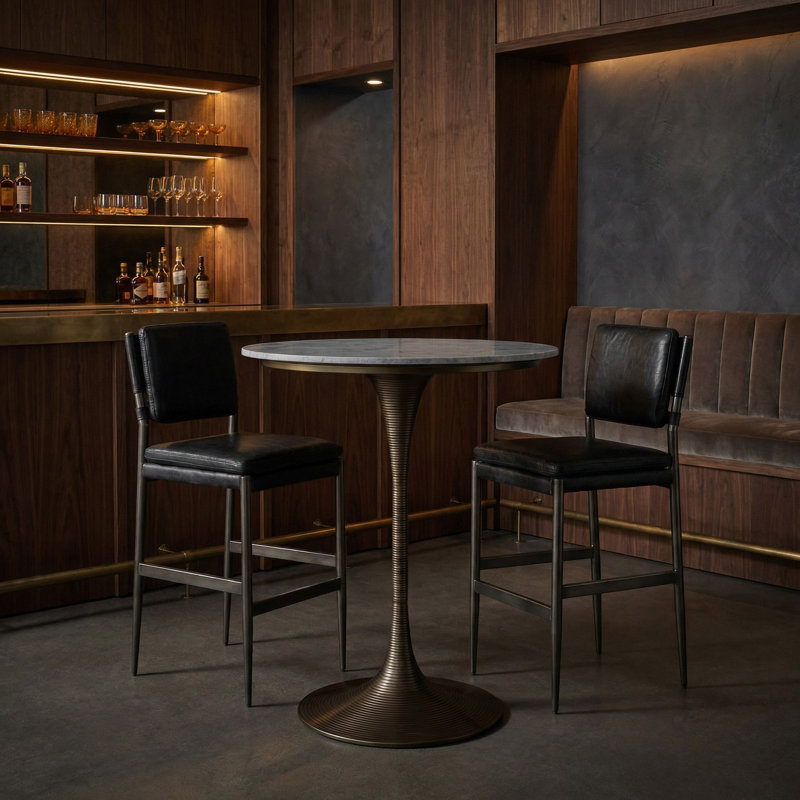 Joni Bar Table, Aged Brass