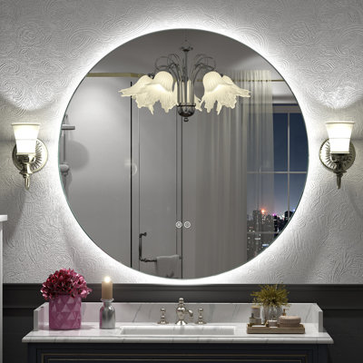 Miroir rond en verre trempé anti-buée Wayfair Basics® 