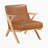 Granby 26.5" Mid-Century Modern Accent Chair - Easy-Care Faux Leather Upholstery, Durable Solid Rubberwood Frame-54229800-51441077