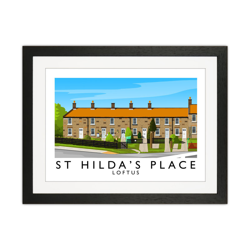 St Hilda's Place 1 Piece Wall Art, 33.5cm H x 43.5cm W x 3cm D, Black Framed
