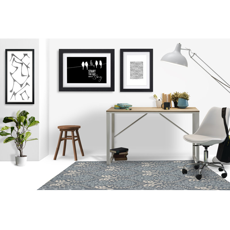 Tapis de chaise rectangulaire Novelle, L 36 po x L 60 po, Gris