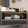 Roseellen 48''L Oval Coffee Table With Storage, Center Table With Open Shelf, Fluted Design