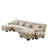Velvet Modular Sectional Sofa,173.2''W Oversized U Shape Cloud Couch With 2 Ottomans,Combined 4 Seater Comfy Sofa With Bolster Armrest Pillows-108146772