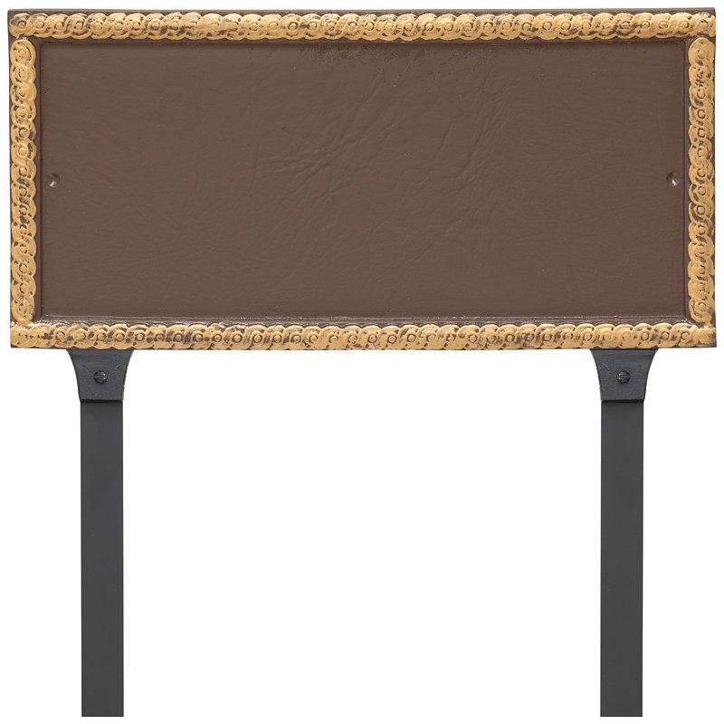 Plaque d'adresse rectangulaire à deux lignes avec piquets Harrison, Oui, Sable / Or