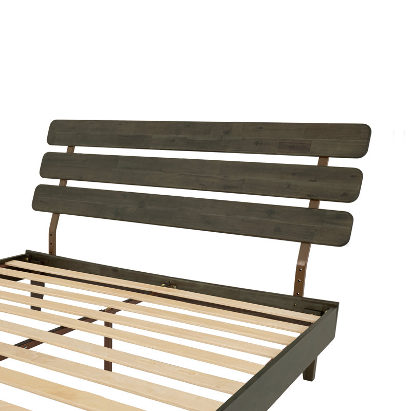 Caden Solid Wood Platform Bed with Adjustable Headboard, Mid-Century Modern, Queen, Mocha