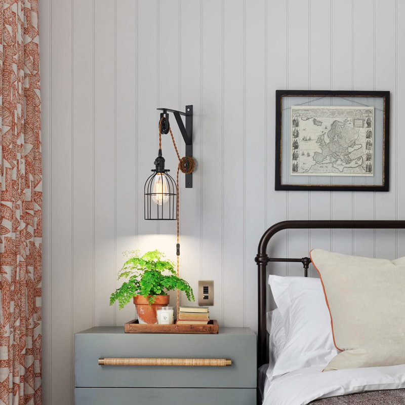 Farmhouse Plug in Wall Sconce Set of 2