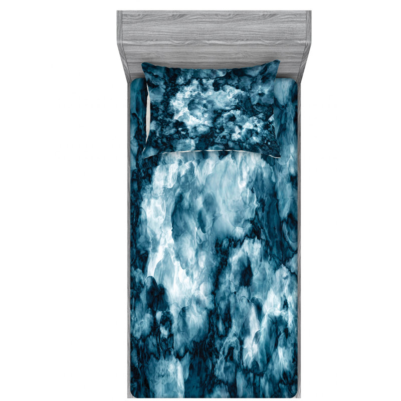 Microfiber Abstract Sheet Set, Twin XL Sheet Set with Fitted Sheet