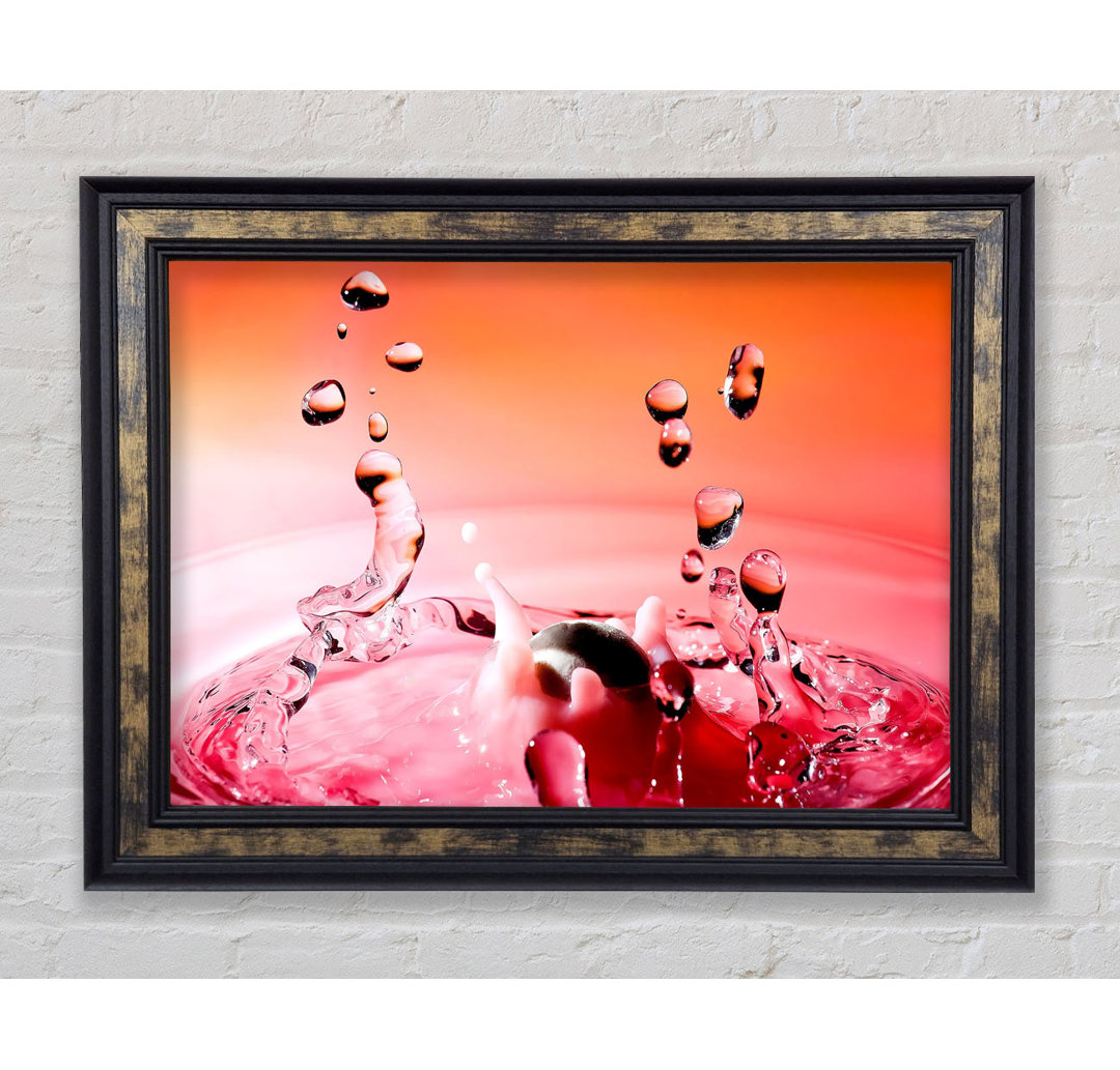 Pink Water Splash - Einzelner Bilderrahmen Kunstdrucke