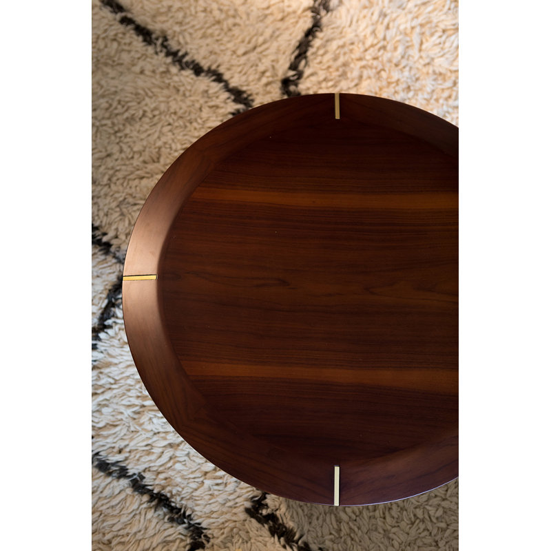 Heritage Solid Wood Coffee Table, 15" H x 32" L x 32" W, Polished Brass