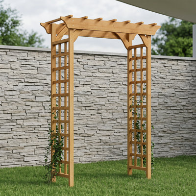 Classic Wooden Garden Arbour With Trellis – Ideal For Weddings, Plants, And Backyard Decor