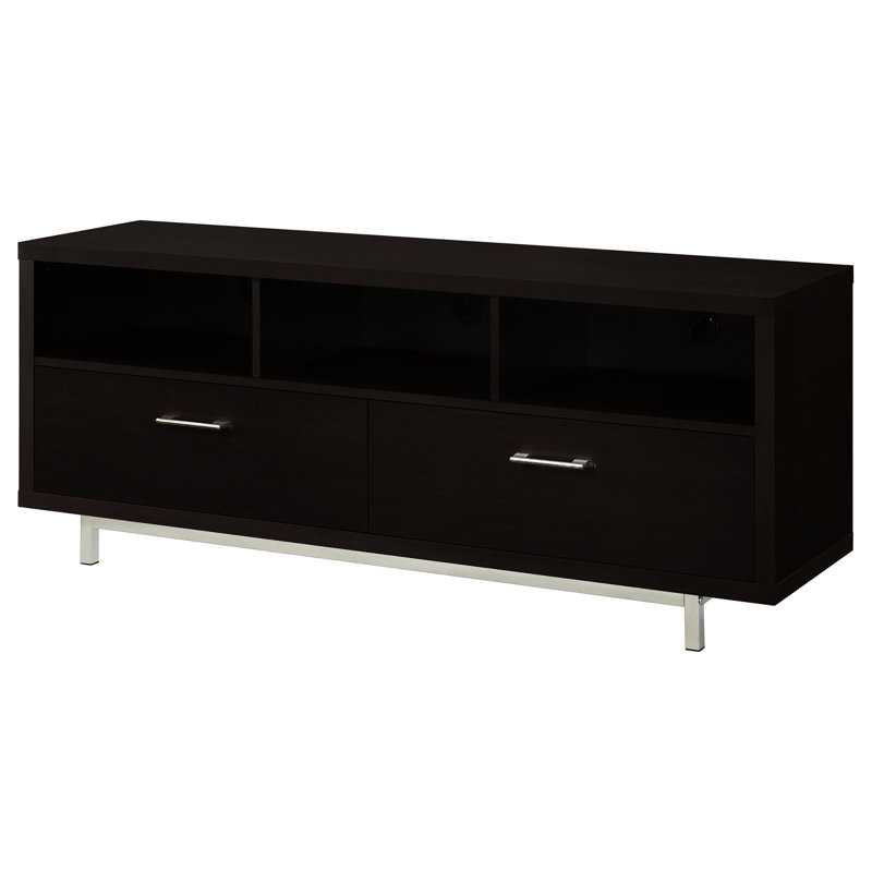 Meuble télé Cappuccino de 60 po avec tiroir et rangement ouvert - Support contemporain chic et spacieux