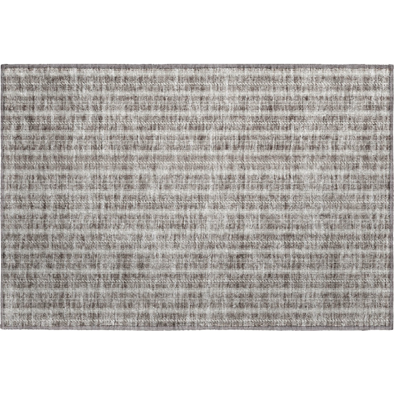 Premium Machine Washable Prisco Taupe Rug, Rectangle 1'8" x 2'6"