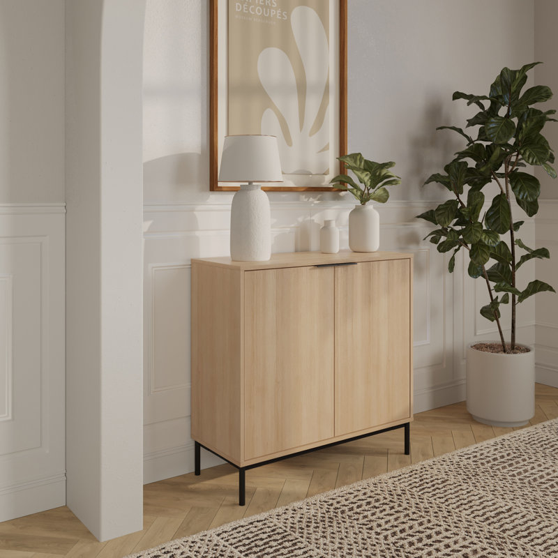 Slim 2-Door Storage Cabinet, Beige